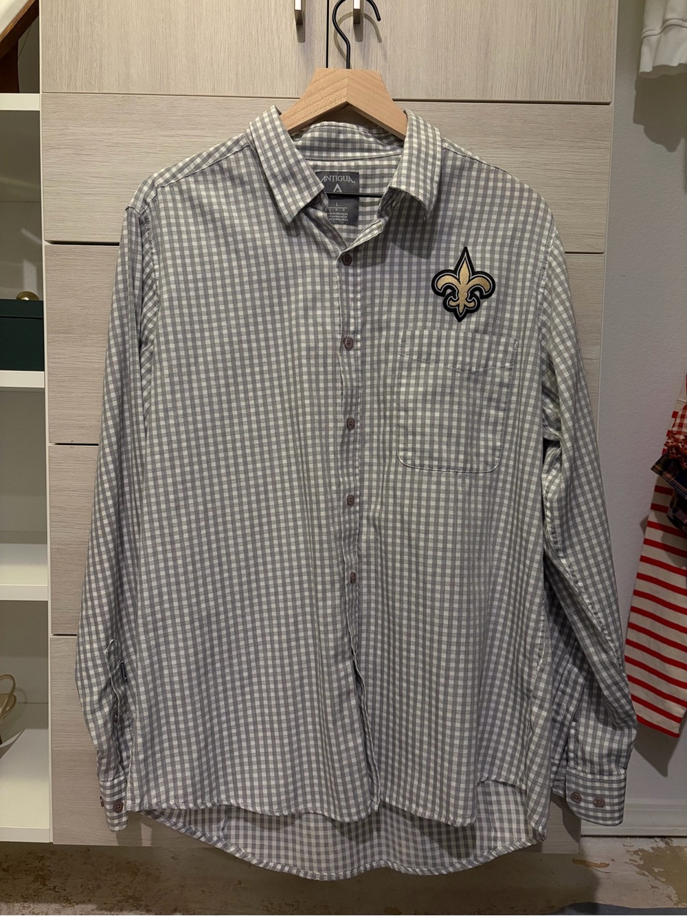 ⚜️Gray Gingham Saints Shirt